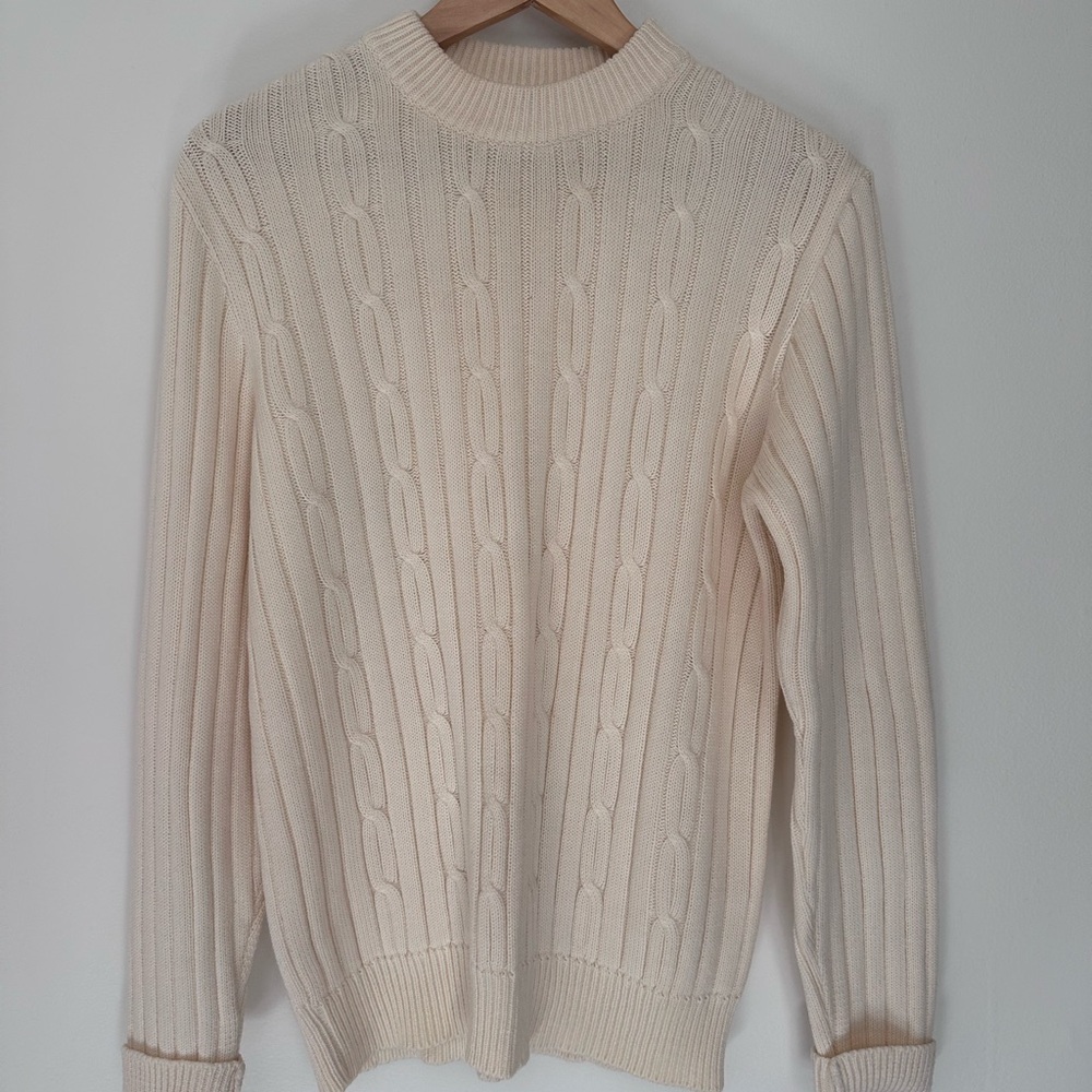 Vintage Cream Cable Knit Sweater